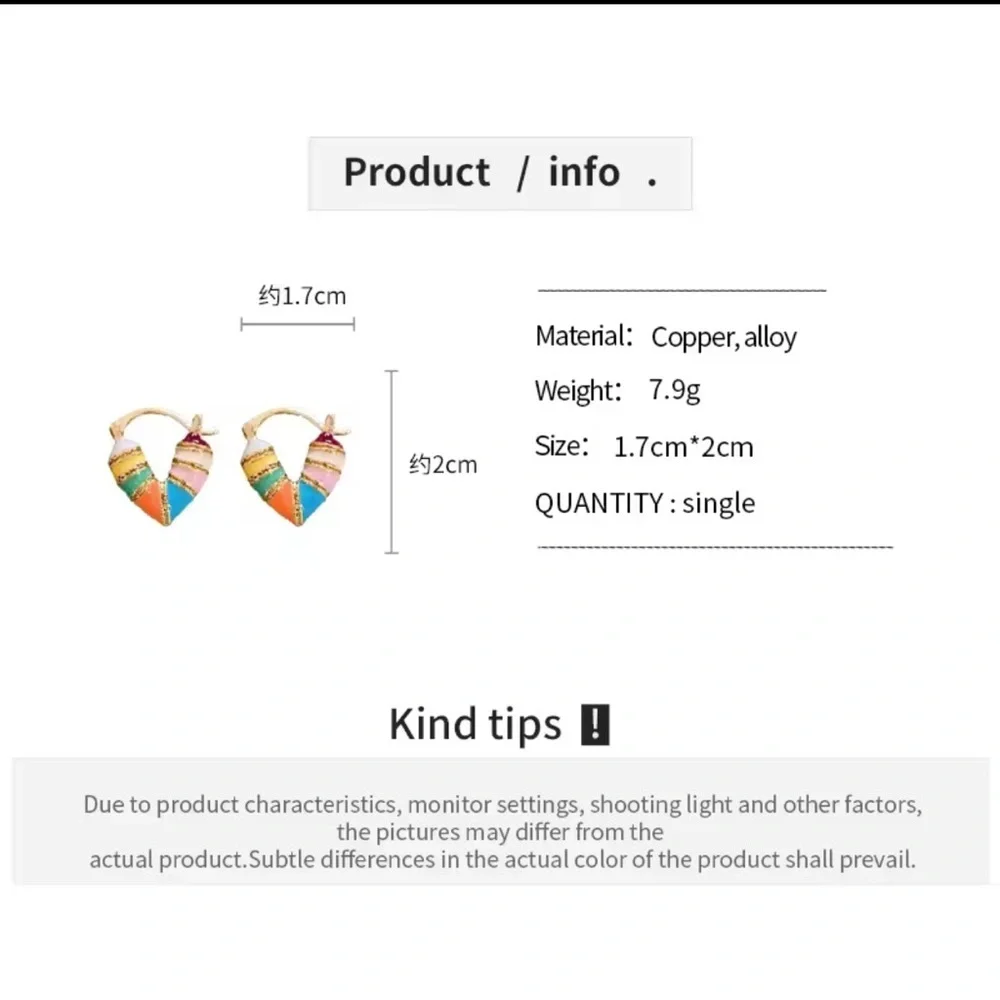 Colorful Gold-Tone Hoop Earrings - Picture 4 of 5